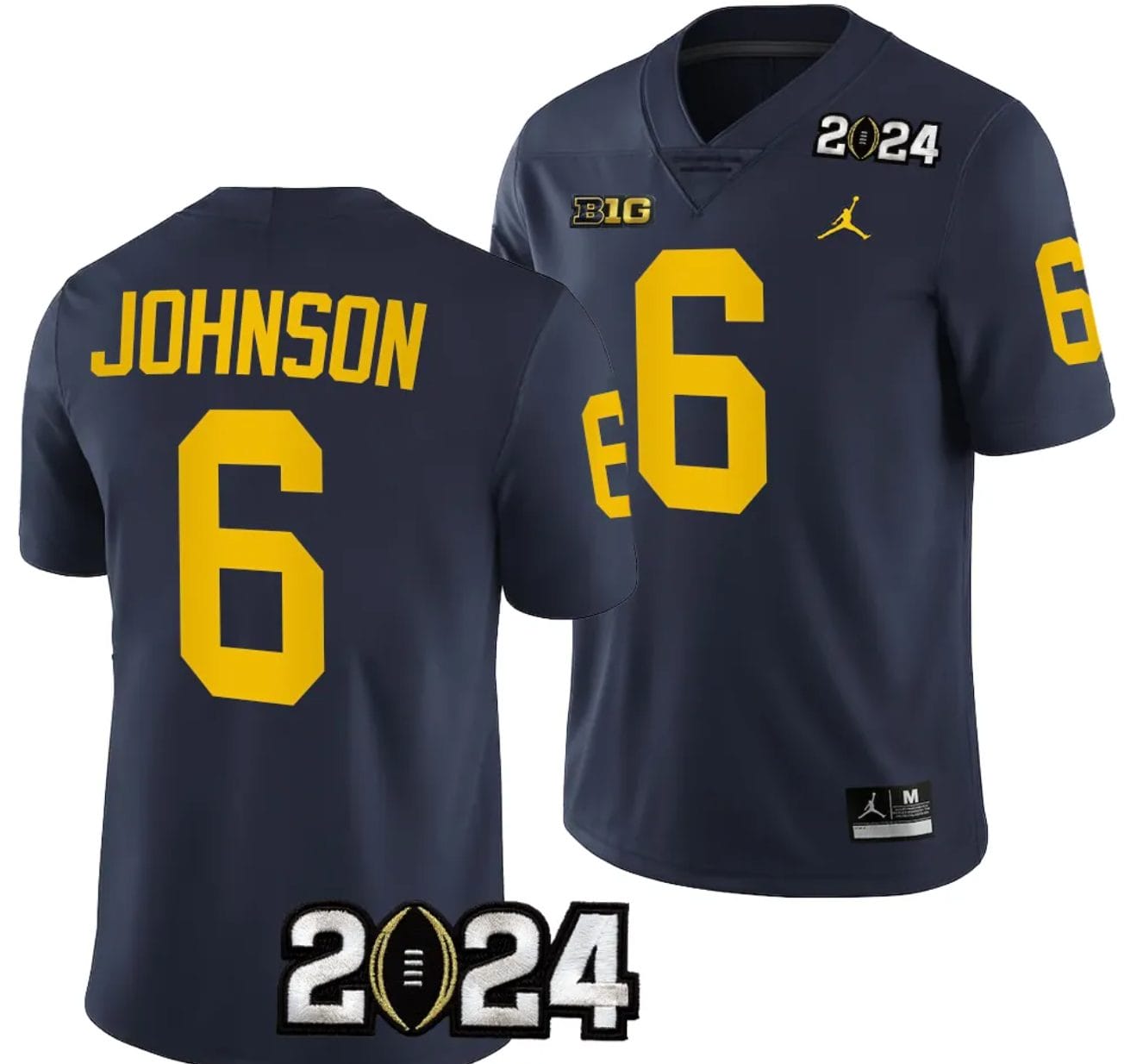 Cornelius Johnson Jersey #6 Michigan Wolverines 2024 Football National Championship Playoff Navy 1 Cornelius Johnson Jersey #6 Michigan Wolverines 2024 Football National Championship Playoff Navy