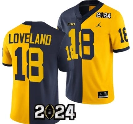 Colston Loveland Jersey #18 Michigan Wolverines 2024 Football National Championship Playoff Mazie