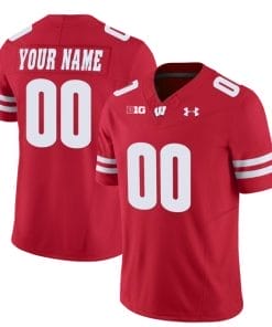 Custom Wisconsin Badgers Jersey Name and Number Vapor Limited College Football Red
