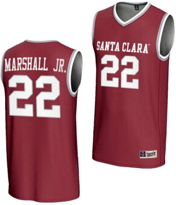 Carlos Marshall Jr Jersey #22 Santa Clara Broncos Basketball NIL Lightweight Maroon