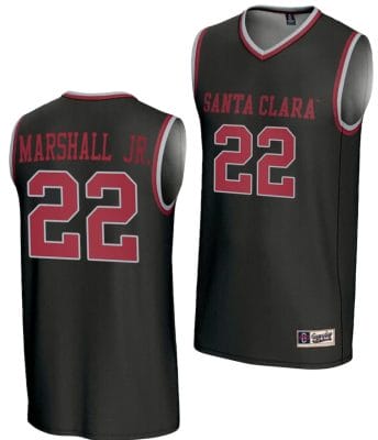 Carlos Marshall Jr Jersey #22 Santa Clara Broncos Basketball NIL Lightweight Black
