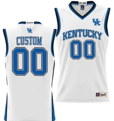 Custom Kentucky Wildcats Jersey Name and Number NIL College Basketball Lightweight White