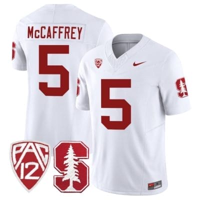 Christian McCaffrey Jersey #5 Standford Cardinal Jersey Vapor Limited College Football White
