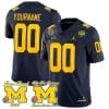 Custom Michigan Wolverines Jersey Name and Number 1000 Wins Rose Bowl Big Ten Champs Patch Navy 4 Custom Michigan Wolverines Jersey Name and Number 1000 Wins Rose Bowl Big Ten Champs Patch Navy