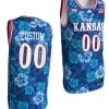Custom Kansas Jayhawks Jersey Name and Number Bill Self Game College Basketball Blue Maui Strong 5 Custom Kansas Jayhawks Jersey Name and Number Bill Self Game College Basketball Blue Maui Strong