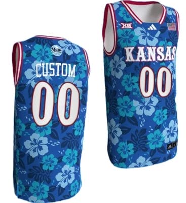 Custom Kansas Jayhawks Jersey Name and Number Bill Self Game College Basketball Blue Maui Strong 6 Custom Kansas Jayhawks Jersey Name and Number Bill Self Game College Basketball Blue Maui Strong