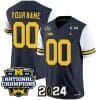 Custom Michigan Wolverines Jersey Name and Number Vapor Limited Football 2024 National Champions Patch White Sleeves 4 Custom Michigan Wolverines Jersey Name and Number Vapor Limited Football 2024 National Champions Patch White Sleeves