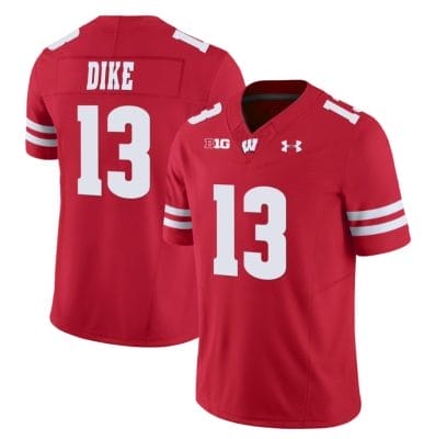Chimere Dike Jersey #13 Wisconsin Badgers Vapor Limited College Football Red