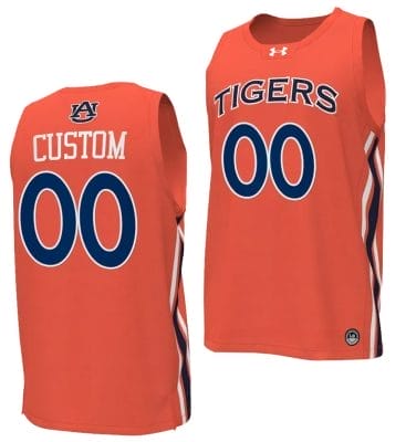 Custom Auburn Tigers Jersey Name and Number College Basketball Replica Orange 8 Custom Auburn Tigers Jersey Name and Number College Basketball Replica Orange