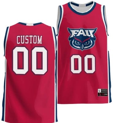 Custom FAU Owls Jersey Name and Number NIL Basketball Lightweight Red