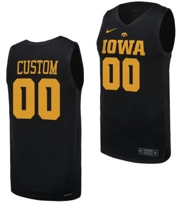 Custom Iowa Hawkeyes Jersey Name and Number Basketball uniform 2023-24 Black 8 Custom Iowa Hawkeyes Jersey Name and Number Basketball uniform 2023-24 Black