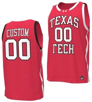 Custom Texas Tech Red Raiders Jersey Name and Number Basketball uniform Red