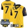 Donovan Edwards Jersey #7 Michigan Wolverines Vapor Limited Football 2024 National Champions Patch Navy Sleeves
