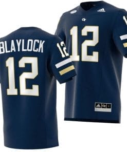 Dominick Blaylock Jersey #12 Georgia Tech Yellow Jackets 2023 Premier Football Uniform Navy
