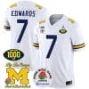 Donovan Edwards Jersey #7 Michigan Wolverines Vapor Stitched 1000 Wins Rose Bowl Patch White 4 Donovan Edwards Jersey #7 Michigan Wolverines Vapor Stitched 1000 Wins Rose Bowl Patch White