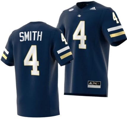Dontae Smith Jersey #4 Georgia Tech Yellow Jackets 2023 Premier Football Uniform Navy