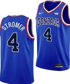 Dusty Stromer Jersey #4 Gonzaga Bulldogs Throwback Basketball Uniform 2023-24 Blue
