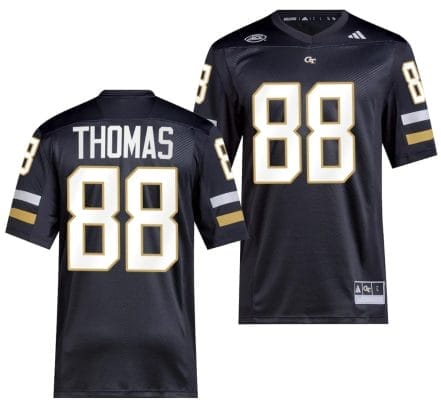 Demaryius Thomas Jersey #88 Georgia Tech Yellow Jackets 2023 Premier Football Uniform Black