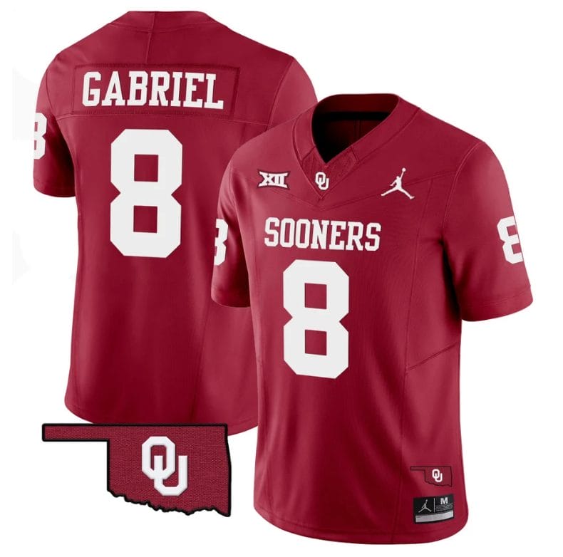 Dillon Gabriel Jersey #8 Oklahoma Sooners Vapor Limited College Football Stitched Red 1 Dillon Gabriel Jersey #8 Oklahoma Sooners Vapor Limited College Football Stitched Red