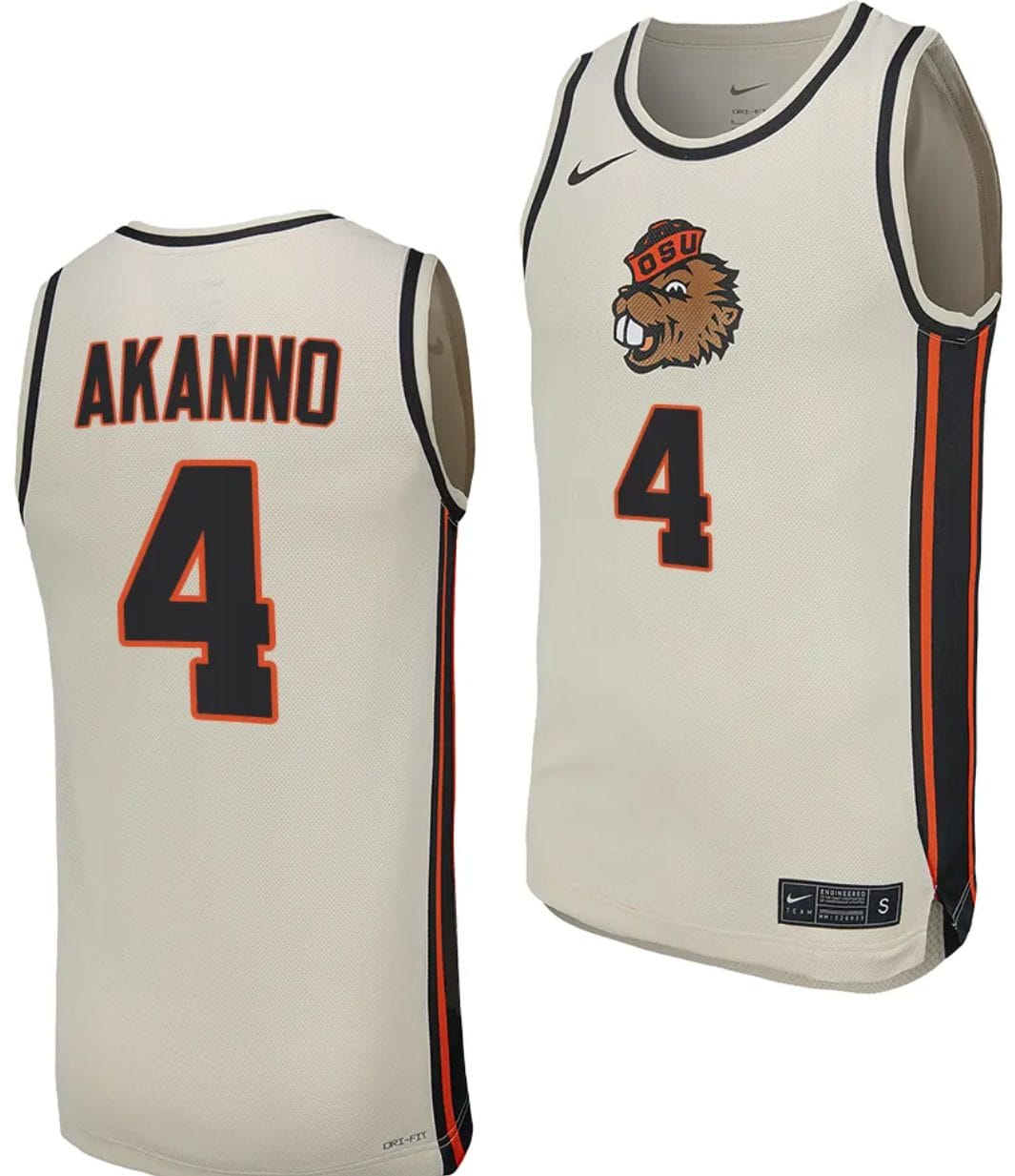 Dexter Akanno Jersey #4 Oregon State Beavers College Basketball Replica Uniform White 1 Dexter Akanno Jersey #4 Oregon State Beavers College Basketball Replica Uniform White