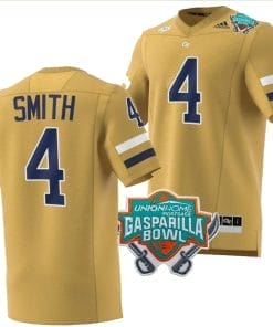 Dontae Smith Jersey #4 Georgia Tech Yellow Jackets 2023 Gasparilla Bowl Patch Football Brown