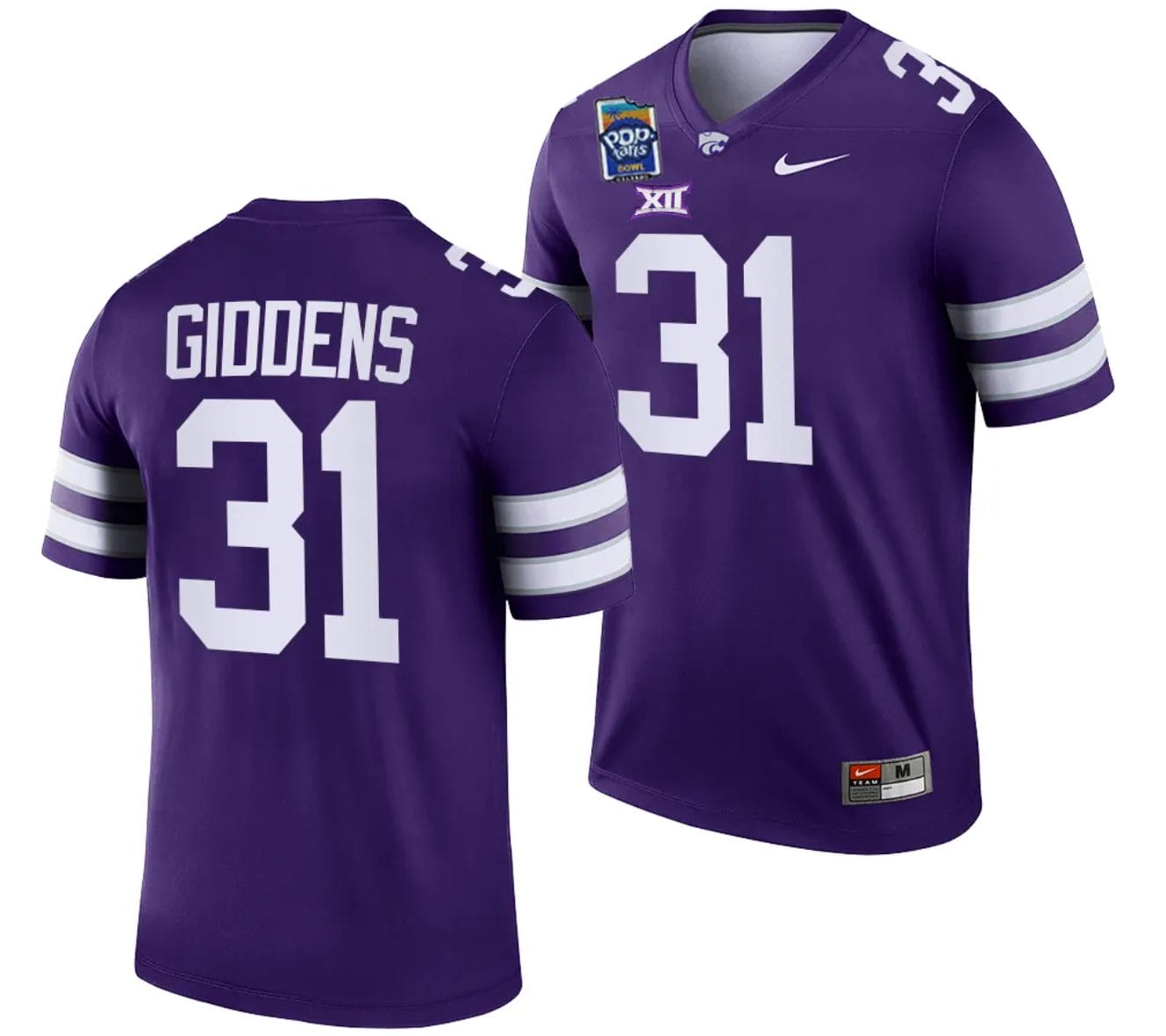 DJ Giddens Jersey #31 Kansas State Wildcats 2023 Pop-Tarts Bowl Football Purple 1 DJ Giddens Jersey #31 Kansas State Wildcats 2023 Pop-Tarts Bowl Football Purple