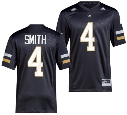 Dontae Smith Jersey #4 Georgia Tech Yellow Jackets 2023 Premier Football Uniform Black