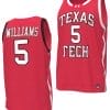 Darrion Williams Jersey #5 Texas Tech Red Raiders Basketball uniform Red
