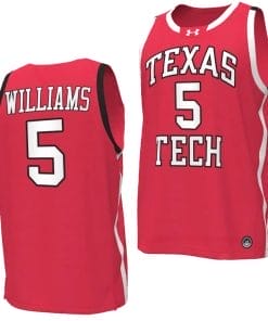 Darrion Williams Jersey #5 Texas Tech Red Raiders Basketball uniform Red