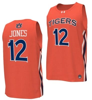 Denver Jones Jersey #12 Auburn Tigers College Basketball Replica Orange