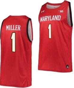 Diamond Miller Jersey #1 Maryland Terrapins College NIL Replica Basketball Red