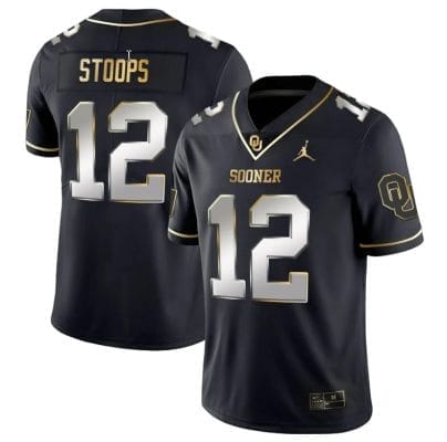 Drake Stoops Jersey #12 Oklahoma Sooners College Football Stitched Black Gold