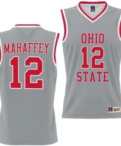 Evan Mahaffey Jersey #12 Ohio State Buckeyes College Basketball Lightweight Gray
