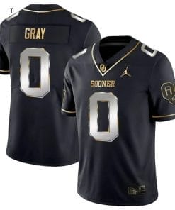 Eric Gray Jersey #0 Oklahoma Sooners College Football Stitched Black Gold