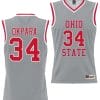 Felix Okpara Jersey #34 Ohio State Buckeyes College Basketball Lightweight Gray 5 Felix Okpara Jersey #34 Ohio State Buckeyes College Basketball Lightweight Gray