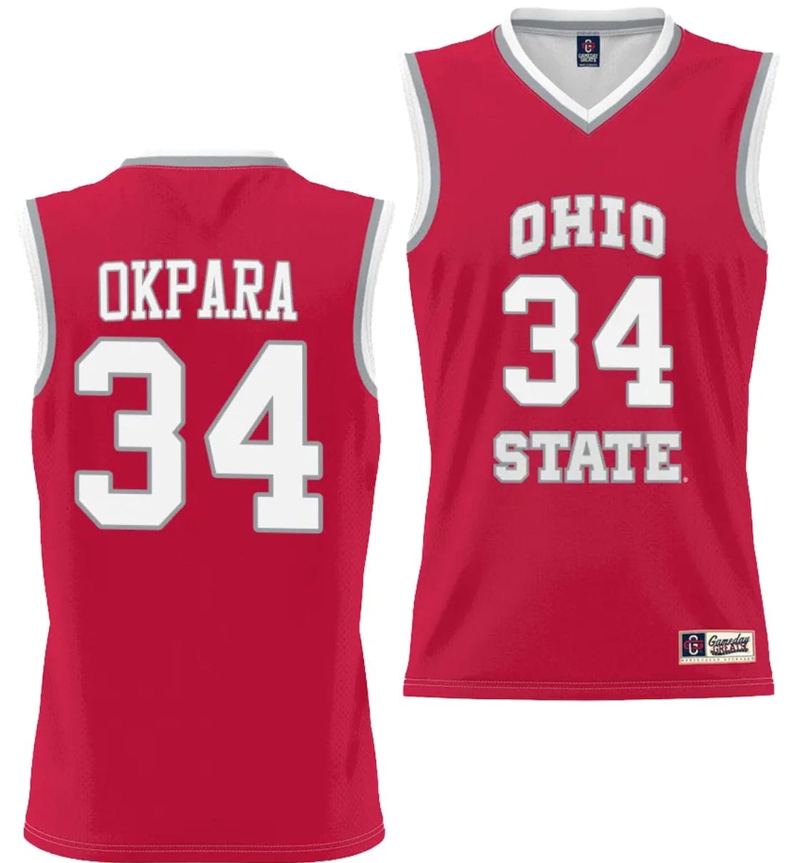 Felix Okpara Jersey #34 Ohio State Buckeyes College Basketball Lightweight Scarlet 1 Felix Okpara Jersey #34 Ohio State Buckeyes College Basketball Lightweight Scarlet