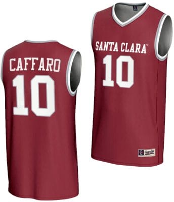 Francisco Caffaro Jersey #10 Santa Clara Broncos Basketball NIL Lightweight Maroon