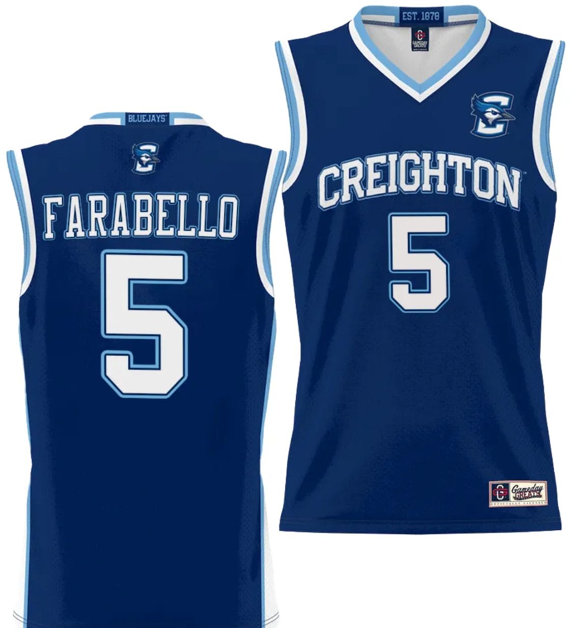 Francisco Farabello Jersey #5 Creighton Bluejays College NIL Basketball Lightweight Blue 1 Francisco Farabello Jersey #5 Creighton Bluejays College NIL Basketball Lightweight Blue