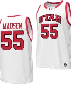 Gabe Madsen Jersey #55 Utah Utes College Basketball 2023-24 Replica White