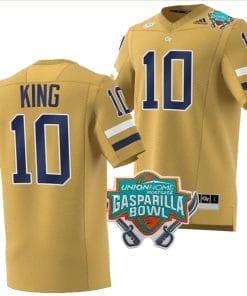 Haynes King Jersey #10 Georgia Tech Yellow Jackets 2023 Gasparilla Bowl Patch Football Brown