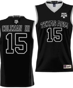 Henry Coleman III Jersey #15 Texas Aggies NIL College Basketball Jersey Lightweight Black