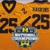 Hassan Haskins Jersey #25 Michigan Wolverines Football 2023 National Champions Patch Yellow