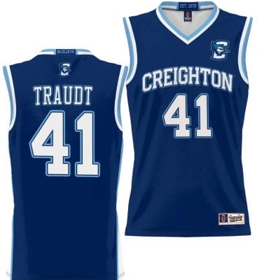 Isaac Traudt Jersey #41 Creighton Bluejays College NIL Basketball Lightweight Blue