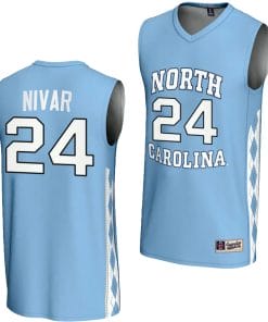 Indya Nivar Jersey #24 UNC Tar Heels Basketball Lightweight Blue