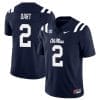 Jaxson Dart Jersey #2 Ole Miss Rebels Football All Stitched Navy