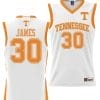 Josiah Jordan James Jersey #30 Tennessee Volunteers NIL College Basketball Lightweight White