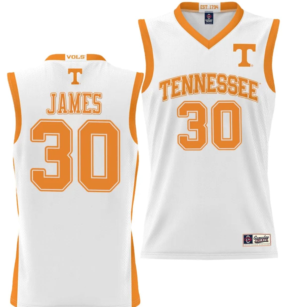 Josiah Jordan James Jersey #30 Tennessee Volunteers NIL College Basketball Lightweight White 1 Josiah Jordan James Jersey #30 Tennessee Volunteers NIL College Basketball Lightweight White