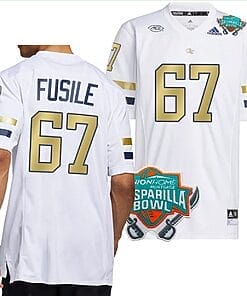 Joe Fusile Jersey #67 Georgia Tech Yellow Jackets 2023 Gasparilla Bowl Patch Football White