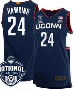 Jordan Hawkins Jersey #24 UConn Huskies 2023 National Champions College Basketball Navy