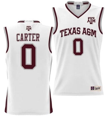 Jace Carter Jersey #0 Texas Aggies NIL College Basketball Jersey Lightweight White 8 Jace Carter Jersey #0 Texas Aggies NIL College Basketball Jersey Lightweight White